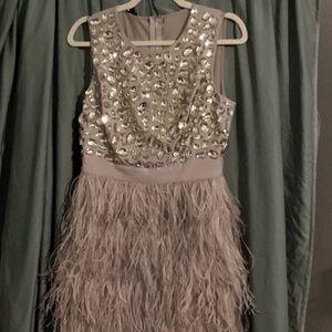 NWT Bebe Sequin & Feather Mini Dress - Must See!